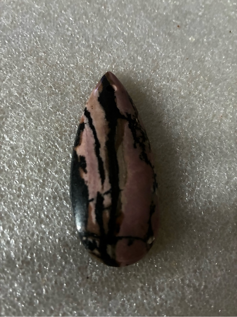 Pink and Black Teardrop Stone Pendant